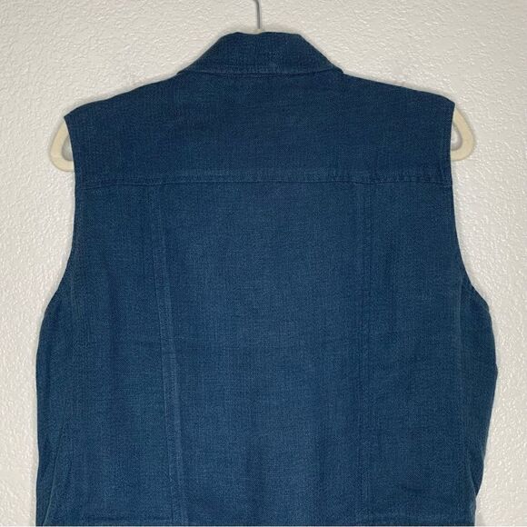 Elizabeth and James Linen Blend Size Large Trans Tegan Biker Vest - Picture 7 of 15